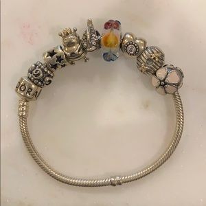 Authentic Pandora bracelet with charms